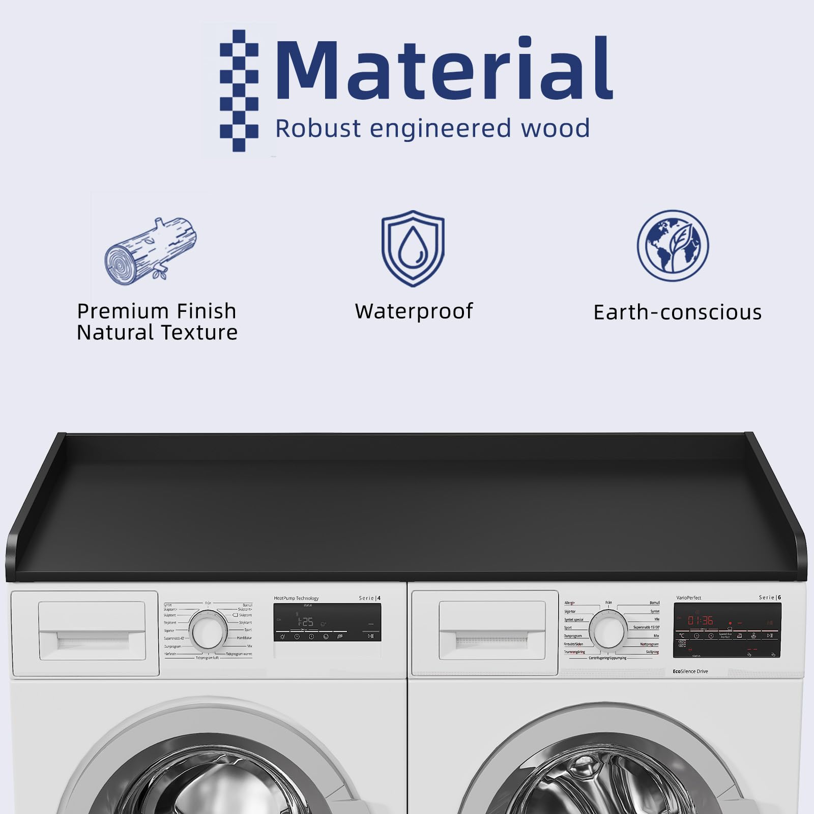 Memobarco topper folding-space view highlights convenient laundry folding surface.
