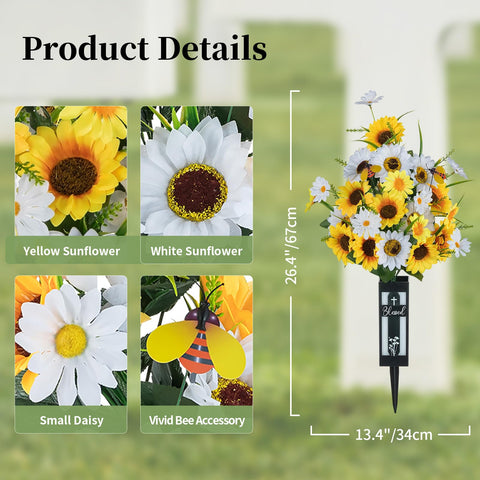 Memobloom bee accents enhance realism for serene cemetery displays