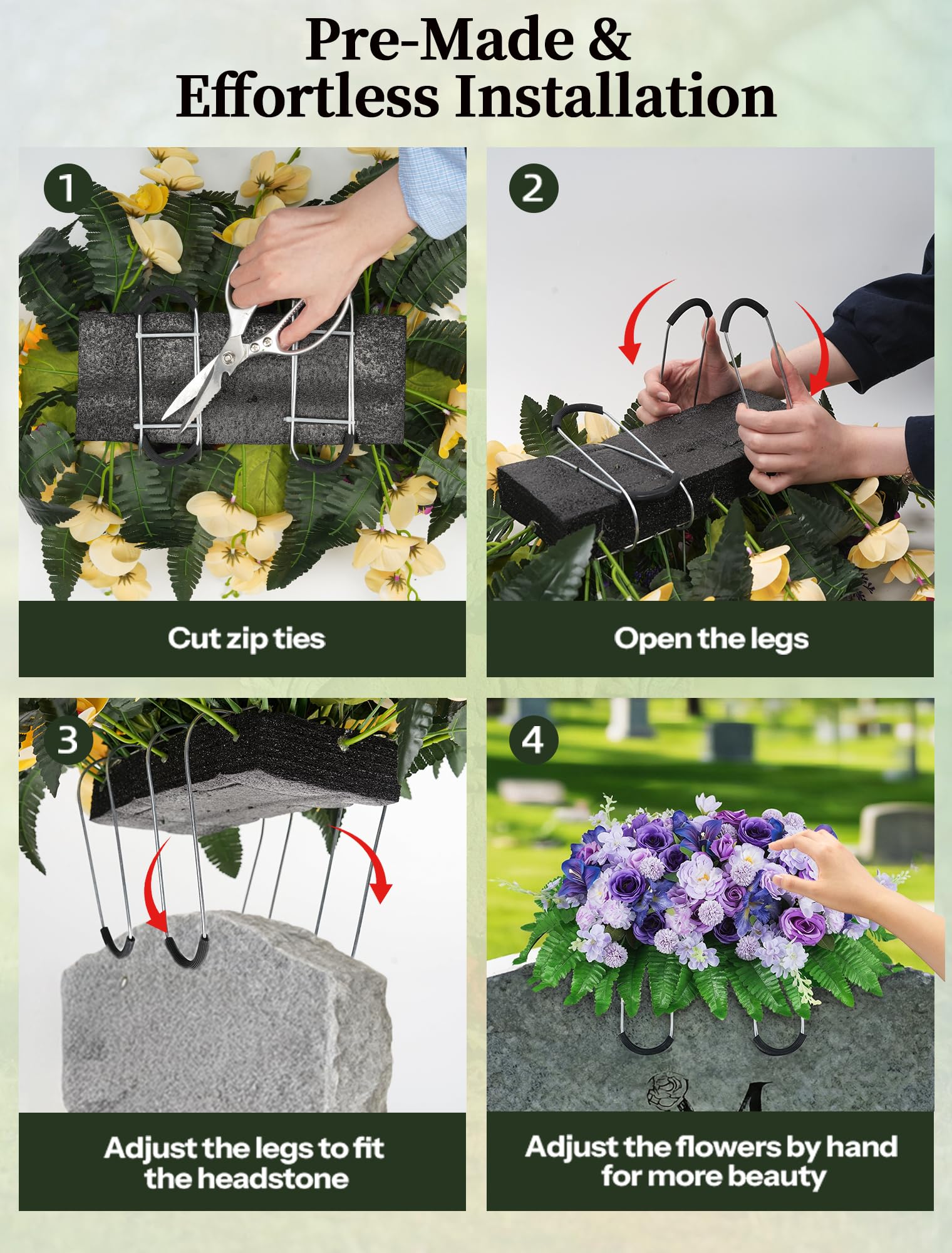 Rich spring and summer blooms brighten memorial settings.