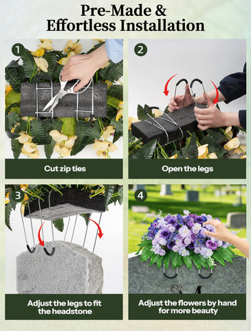 Rich spring and summer blooms brighten memorial settings.