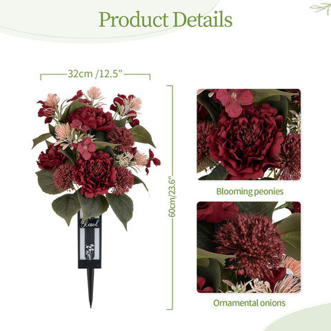 Memobloom cross and poppy vase motif adds meaningful detail.