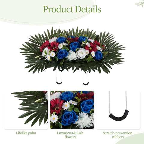 Effortless installation with Memobloom cemetery flowers on grave markers