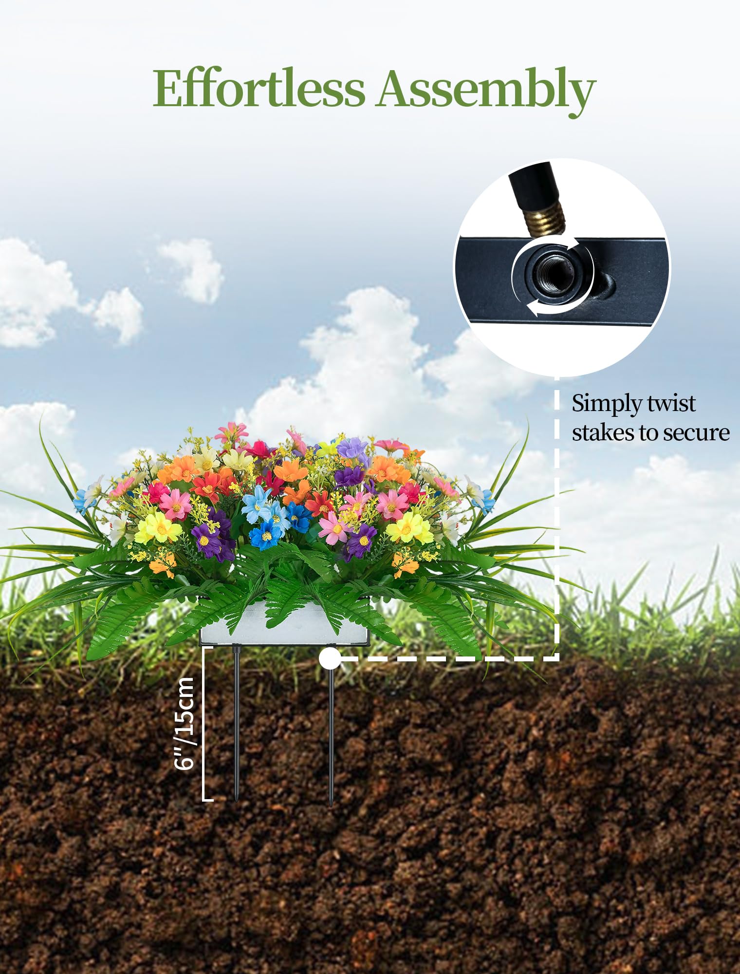 Memobloom easy install grave flowers for quick remembrance setups