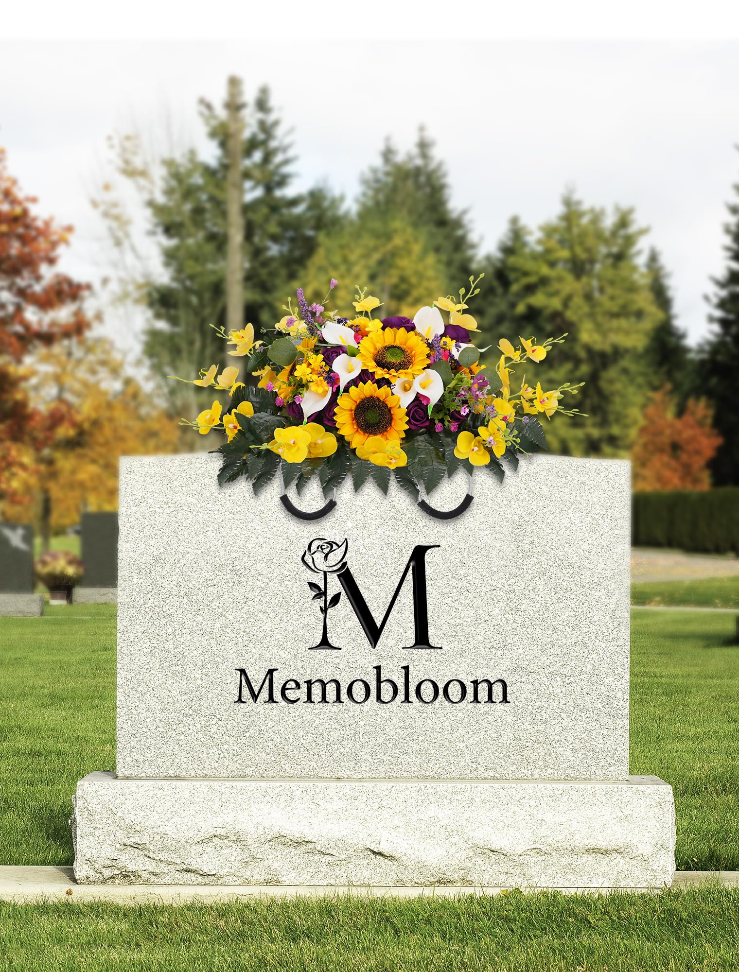 Memobloom durable grave saddle offers low-maintenance, long-term remembrance.