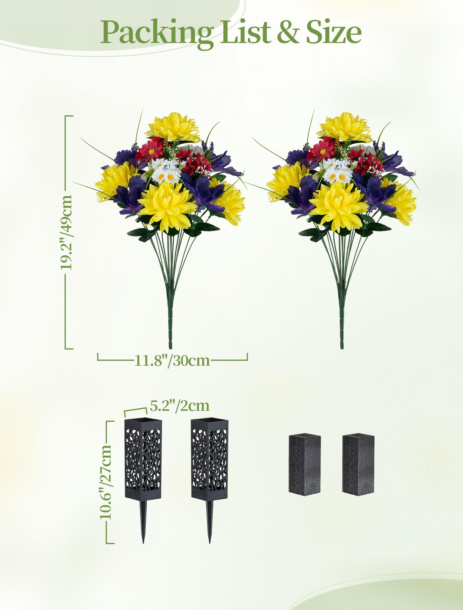 Memobloom grave-flowers installation with ground stakes ensures stable grave-site display.