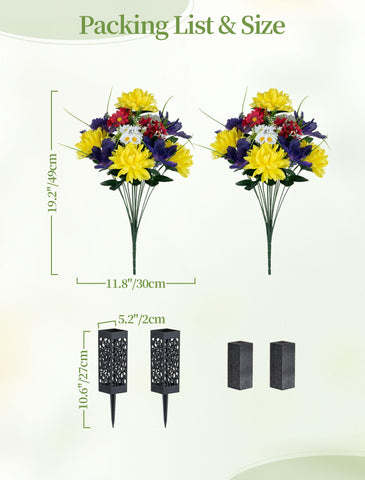 Memobloom grave-flowers installation with ground stakes ensures stable grave-site display.