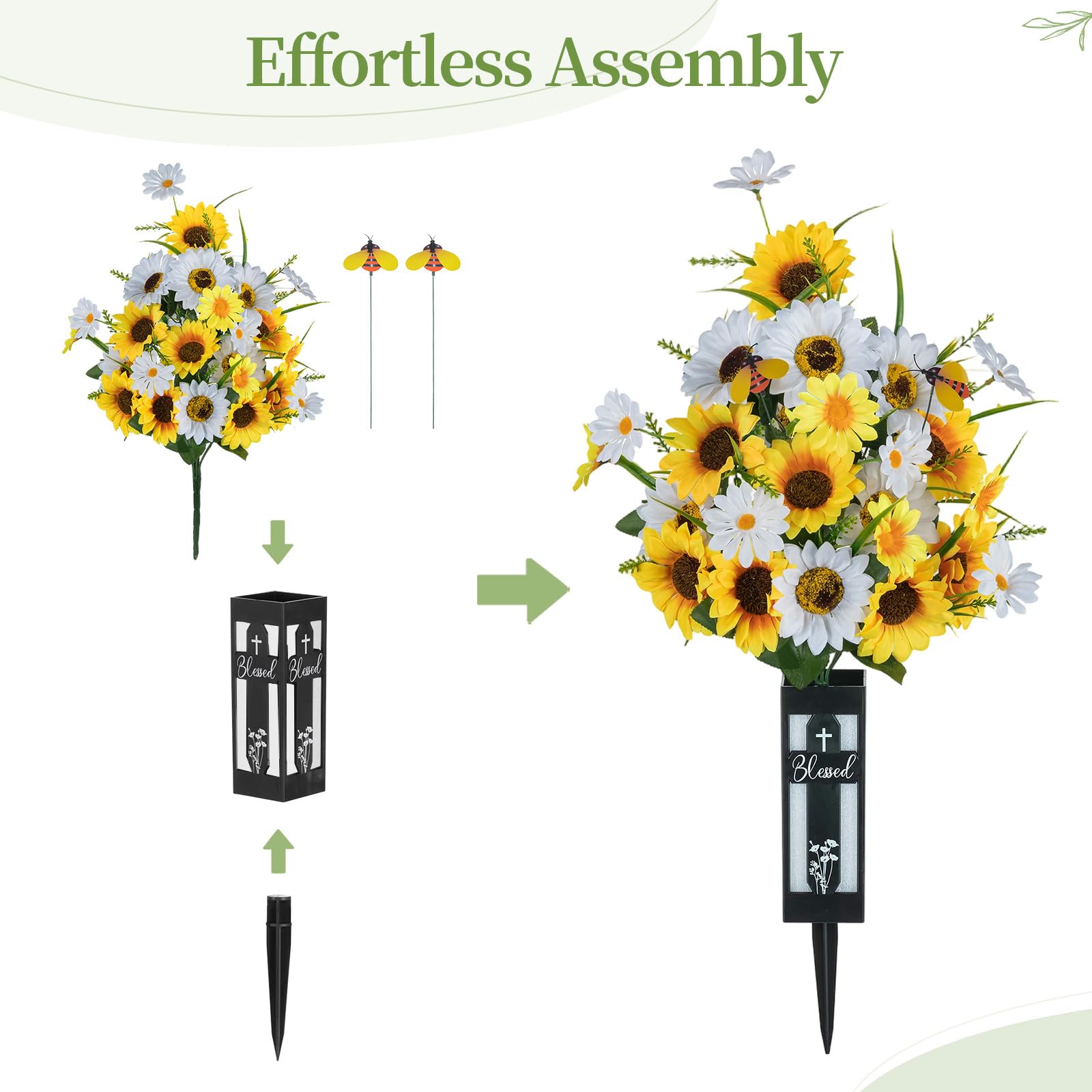 Memobloom ground stake installation for quick setup