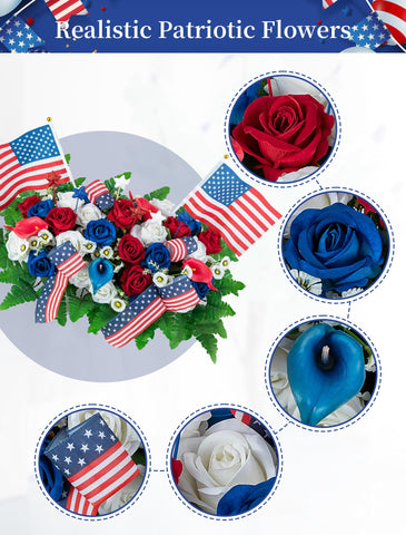 Memobloom memorial day decor suitable for Memorial Day and 4th of July.