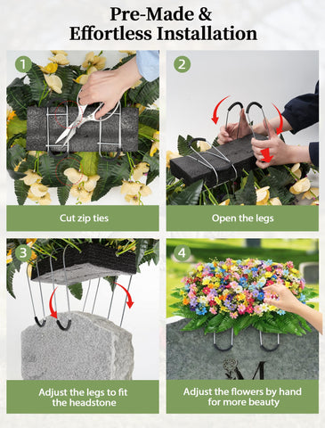 Memobloom memorial displays suit Memorial Day and other occasions.