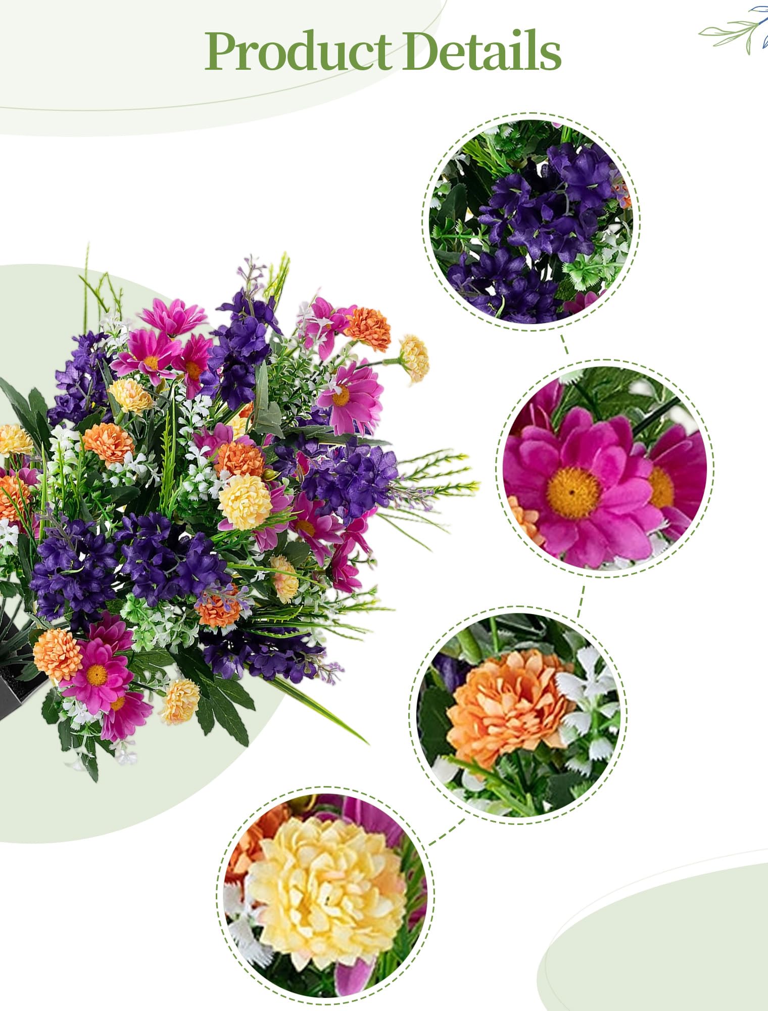 Memobloom vase-ready arrangement adds color to graves and gardens.