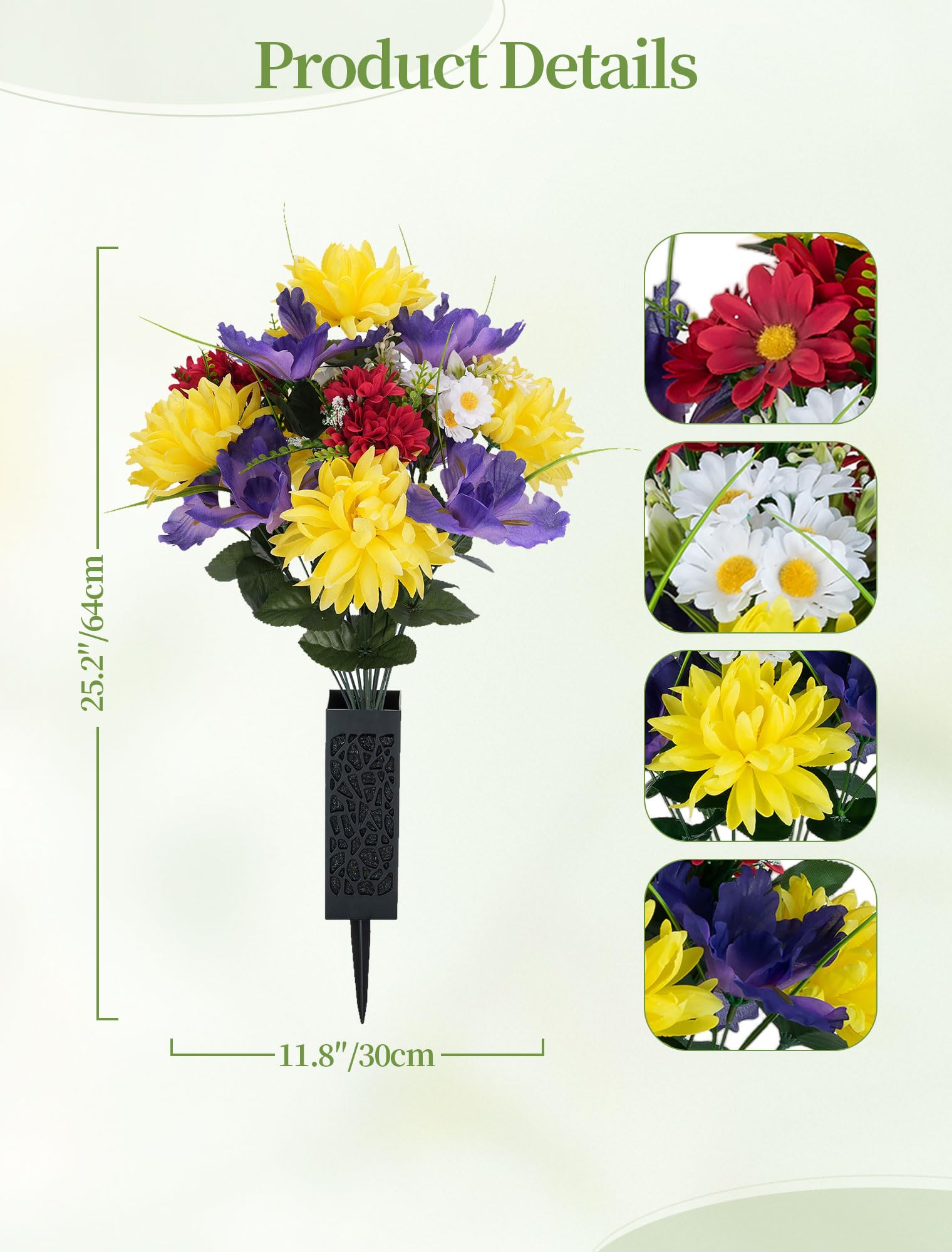 Memobloom weather-resistant materials resist outdoor conditions for year-long remembrance.