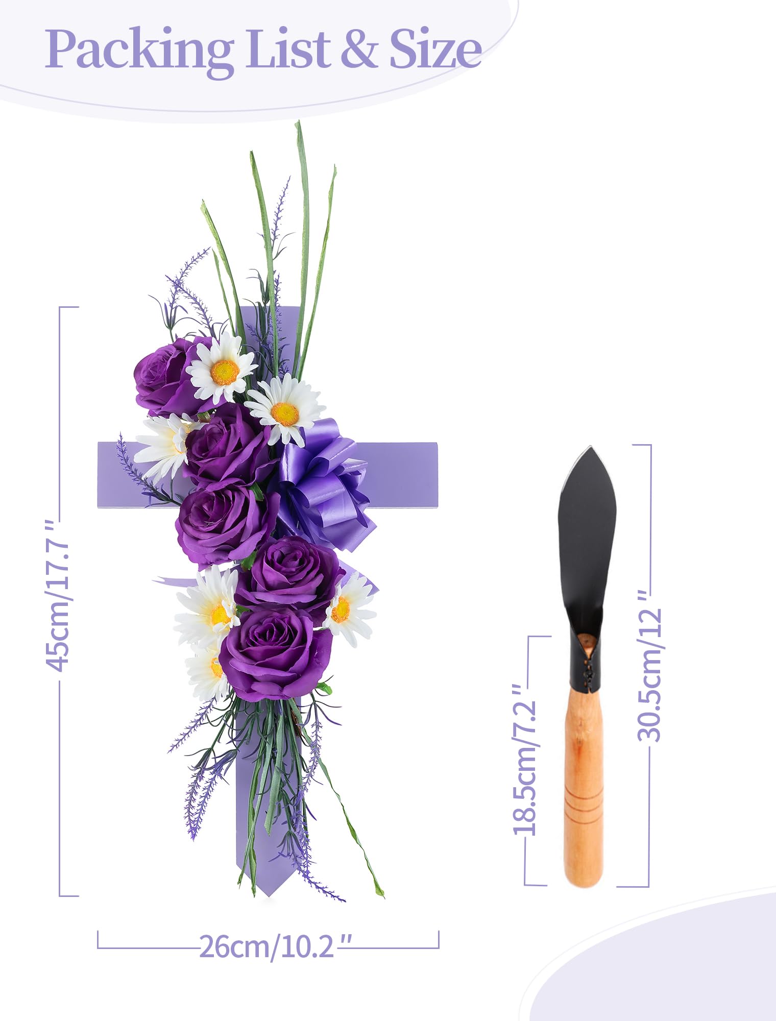 Memobloom weather-resistant memorial cross designed for year-round display outdoors.