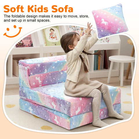 MeMoreCool foldable kids sofa bed with versatile tri-fold design for naps.