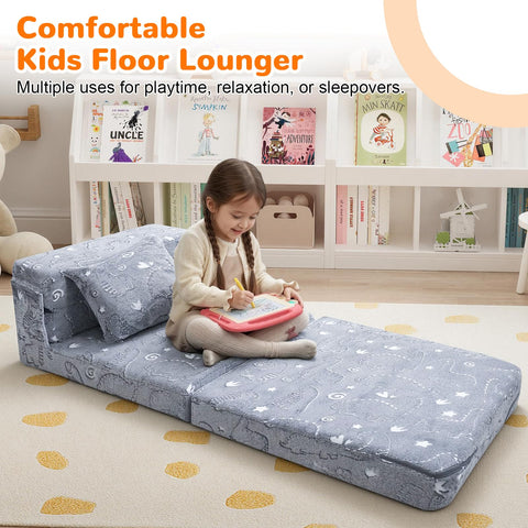 MeMoreCool folding futon chair bed doubles as a kid-friendly lounger.
