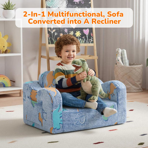 MeMoreCool glowing dinosaur chair extended lounger for longer storytime
