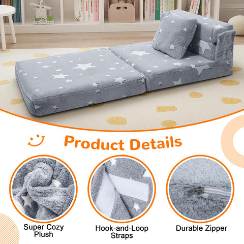 MeMoreCool Kids Tri-Fold Sofa Bed ideal for naps and reading areas