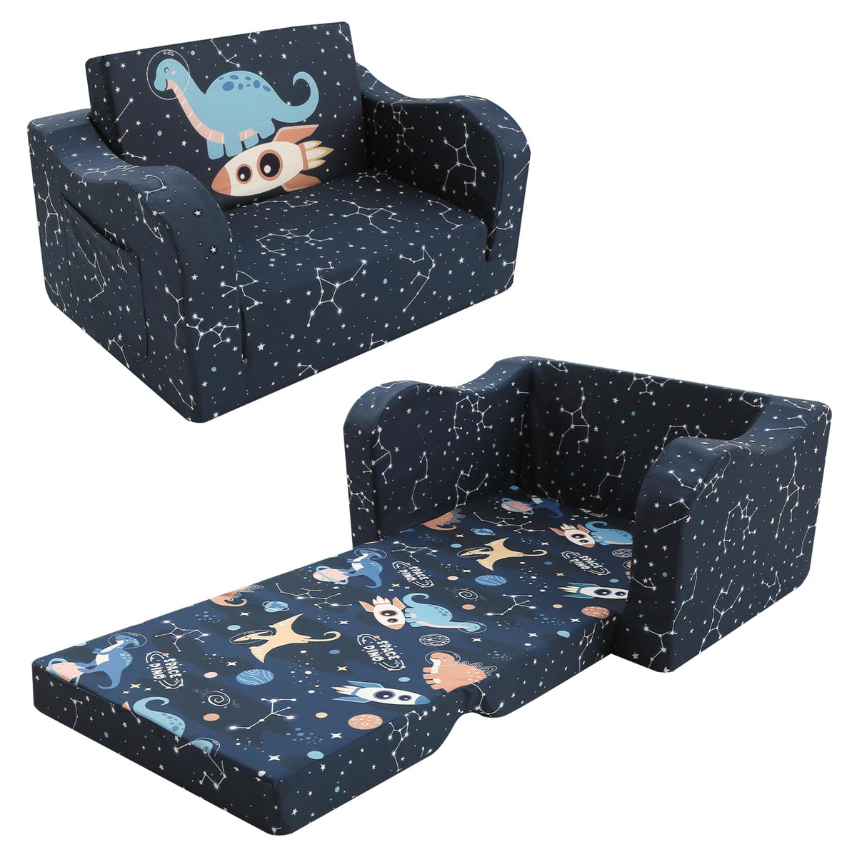 MeMoreCool fold-out toddler couch in chair form for cozy seating