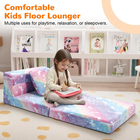 MeMoreCool tri-fold toddler mattress lounge offers soft, comfy lounging.