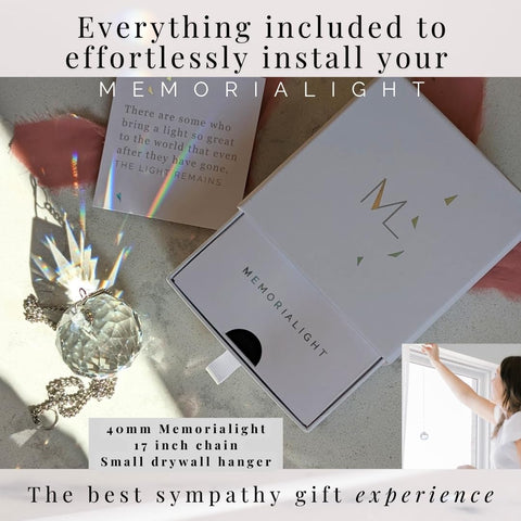 Memorialight hanging chain and mount ready for quick, easy installation.
