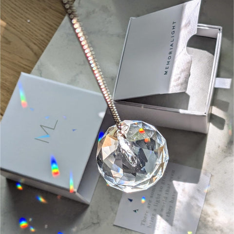 Memorialight sun catcher decor designed for memorial rituals and reflection.
