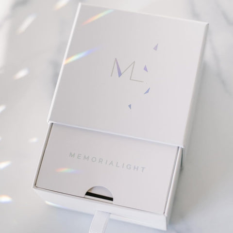 Memorialight color-splashed rainbow beam creates everyday remembrance in living spaces.