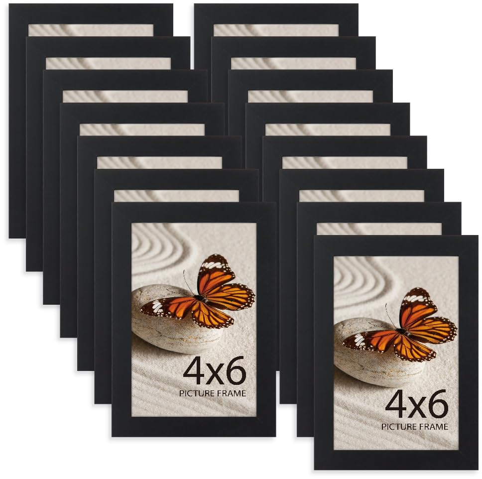 Memory Island 4x6 black frame with HD plexiglass for crisp, protected photo displays.