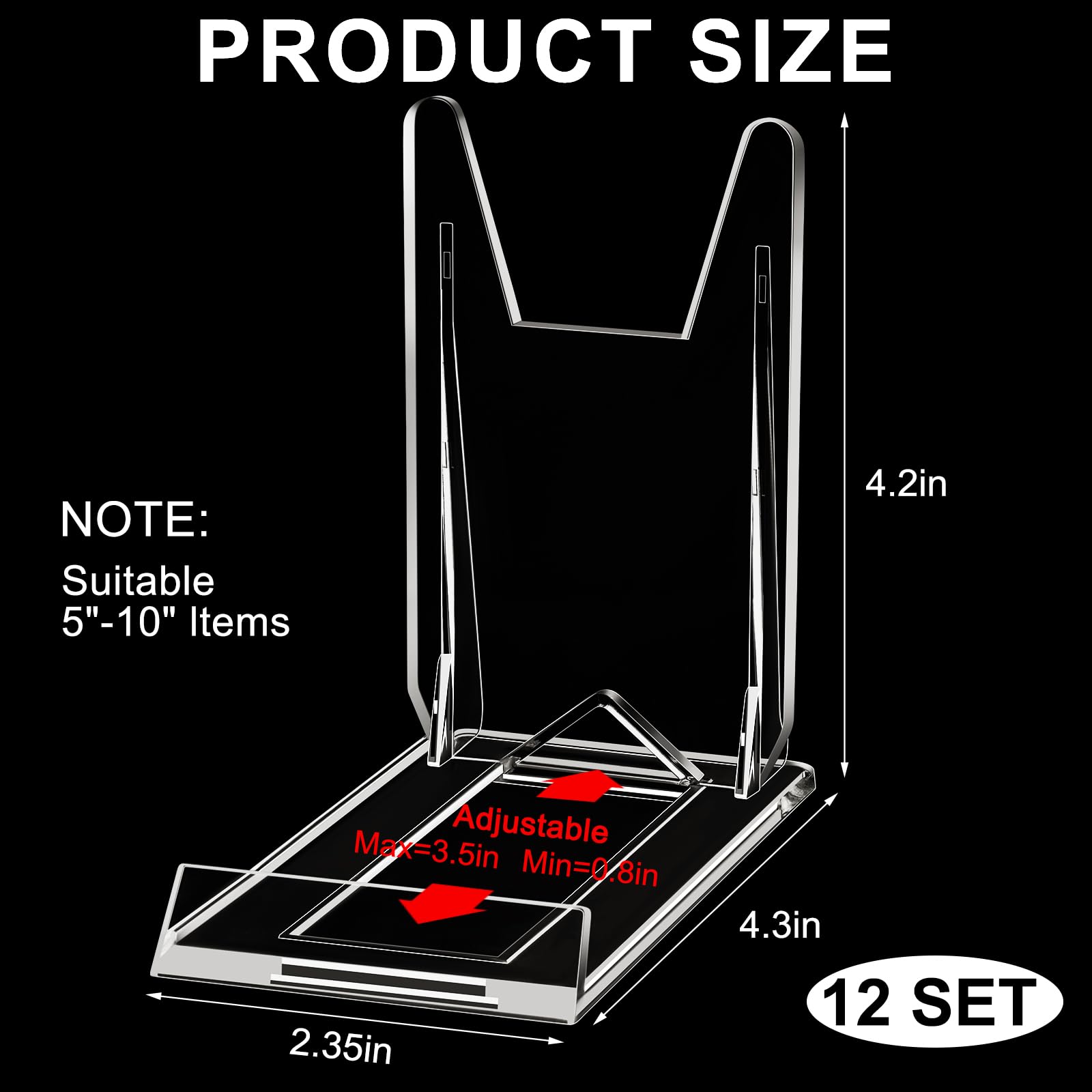 Memorywuu adjustable clear easel shows adjustable height for different books and photos.