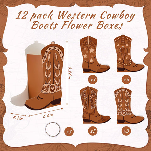 Memorywuu western boot flower box style B adds festive party flair.