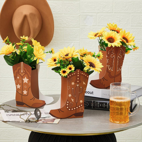 Memorywuu western boot flower box style D perfect as guest favors.