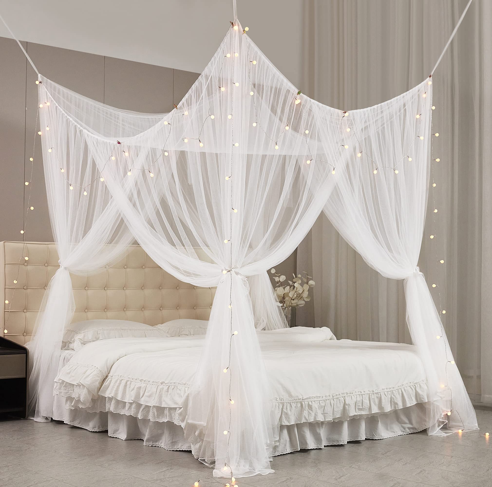 Mengersi canopy drapes creating romantic decor suitable for birthdays or weddings.