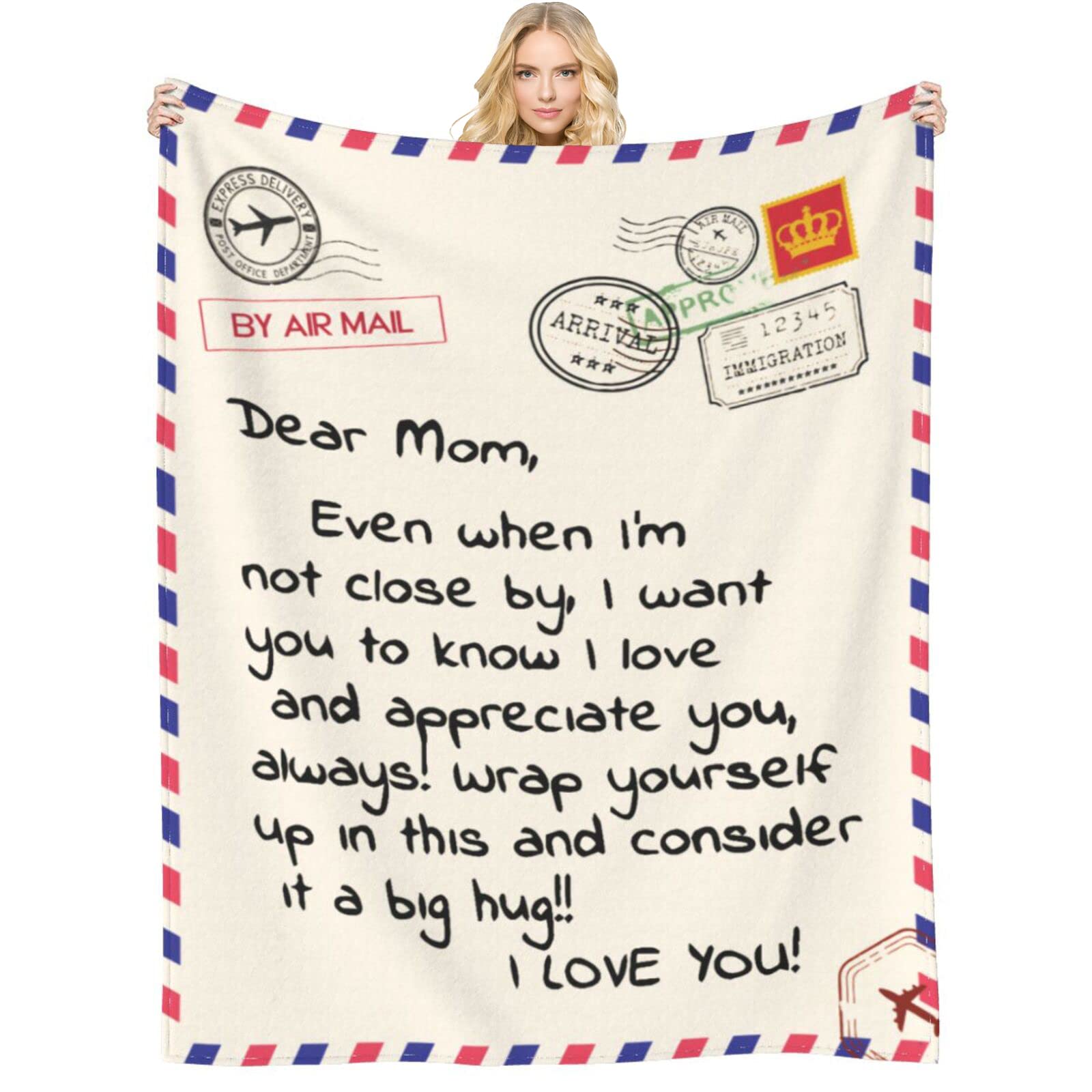 Menghao Dear Mom blanket on bed in 50x60 size for cozy nights