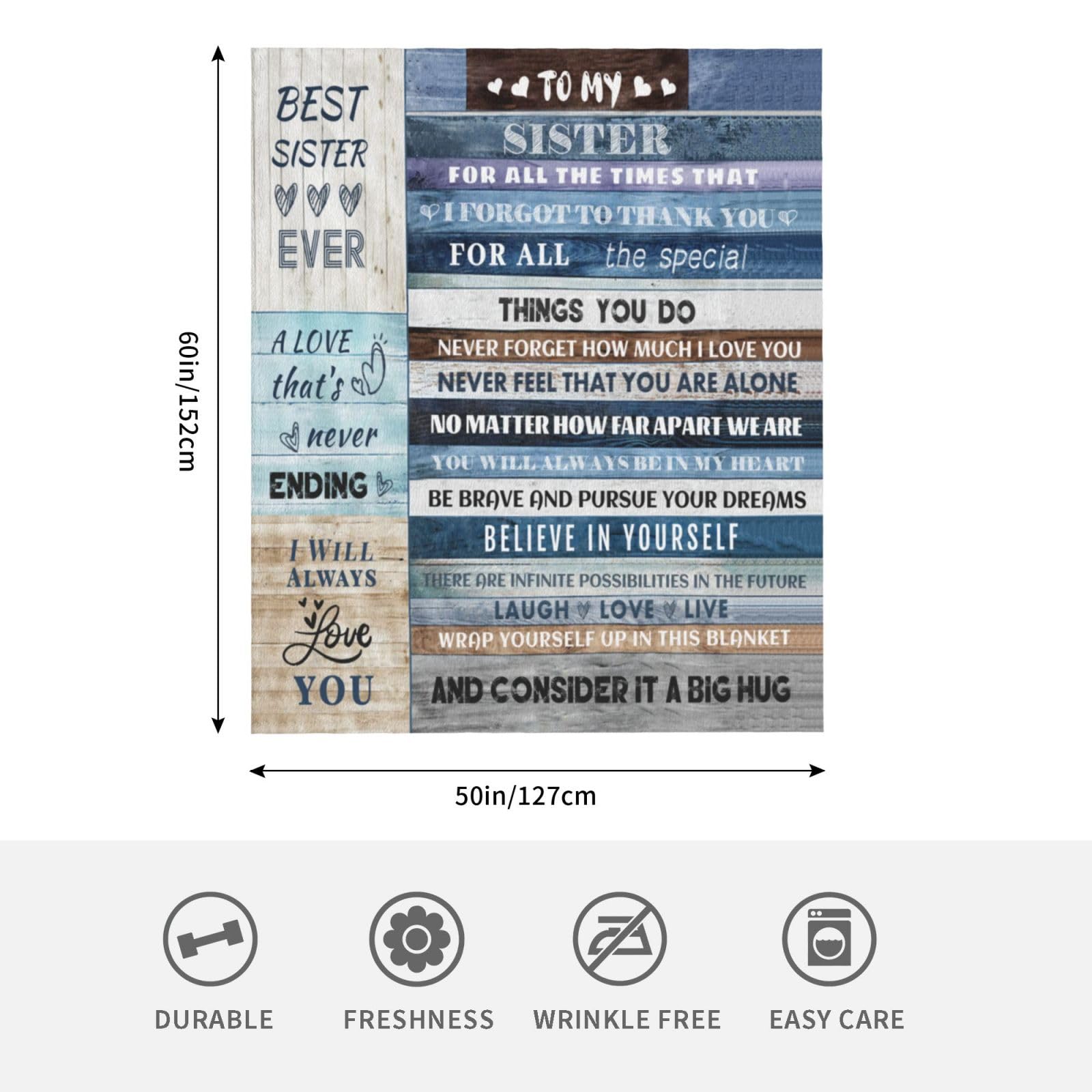 Menghao blanket 50x60 size folded for display and planning