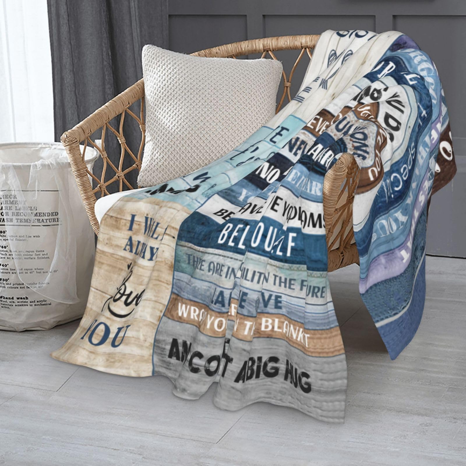 Menghao blanket engraving featuring sister gift message for warmth