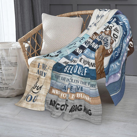 Menghao blanket engraving featuring sister gift message for warmth