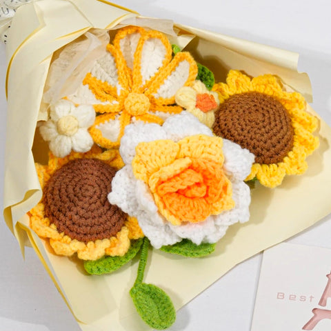 MengxFly crochet leaves and puffs, lush greenery for decor.