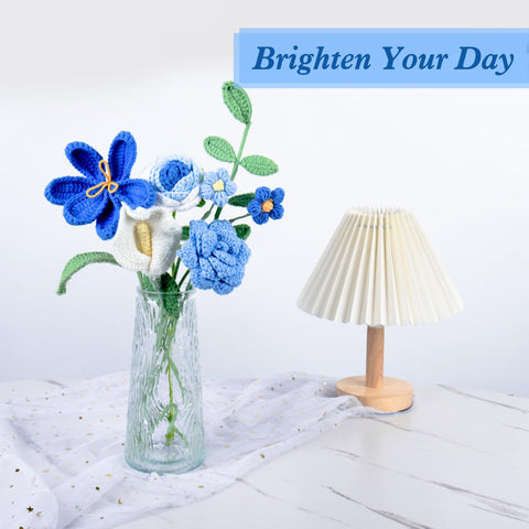 MengxFly crochet rose and calla bouquet adds elegant home decor
