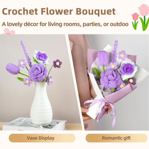 MengxFly handmade crochet roses highlight intricate stitching, perfect as a thoughtful present.