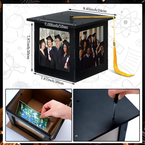 Menkxi graduation card box top tassel highlights festive decor and cap-shaped design