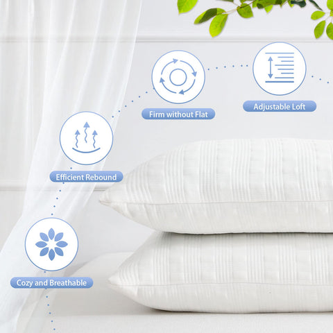 Meoflaw queen pillow case with 3D design for adjustable loft