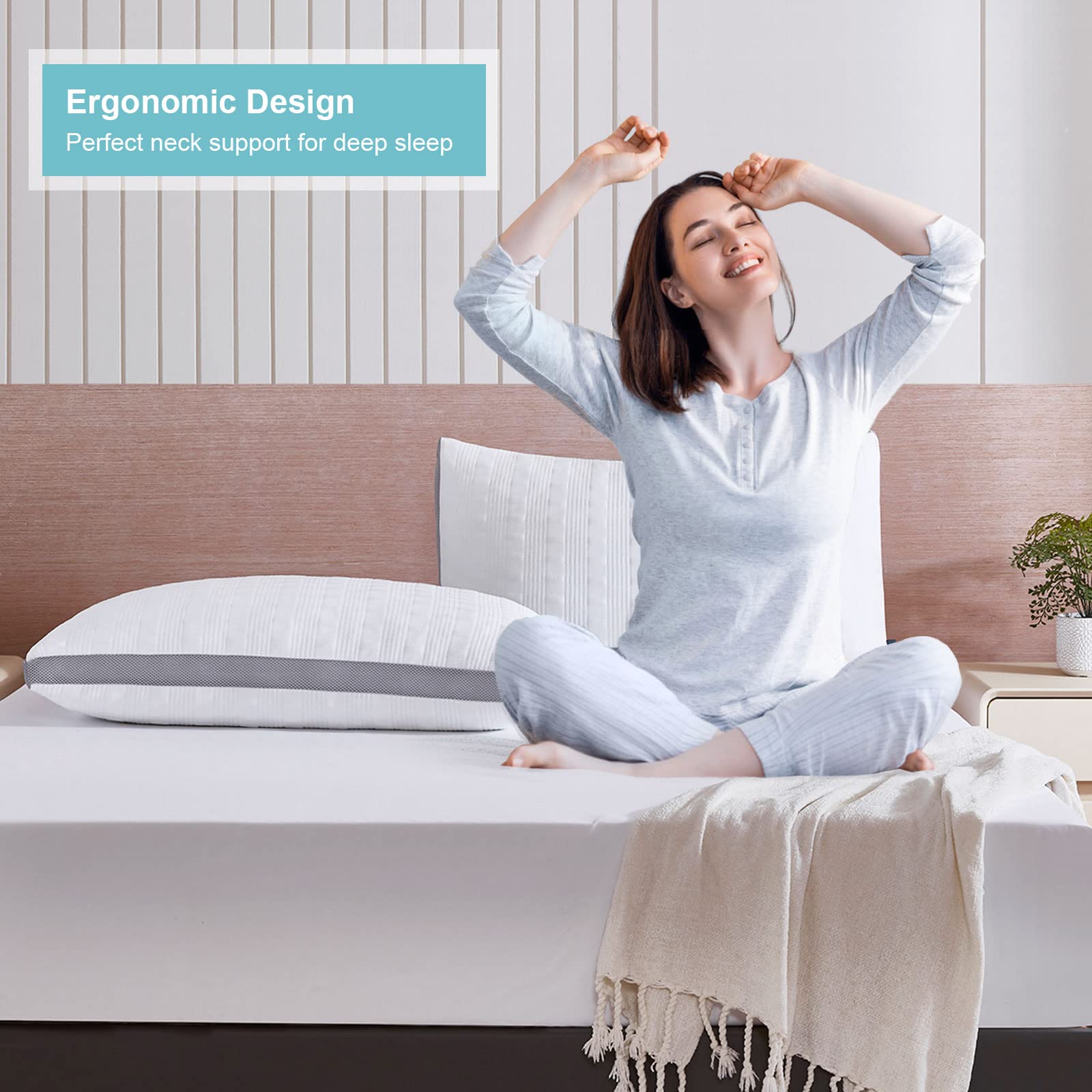 Meoflaw adjustable-height pillow with double zipper – customize fill for optimal loft.