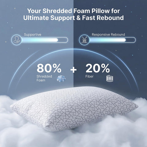 Meoflaw down-alternative fiber adds fluff without sacrificing support.