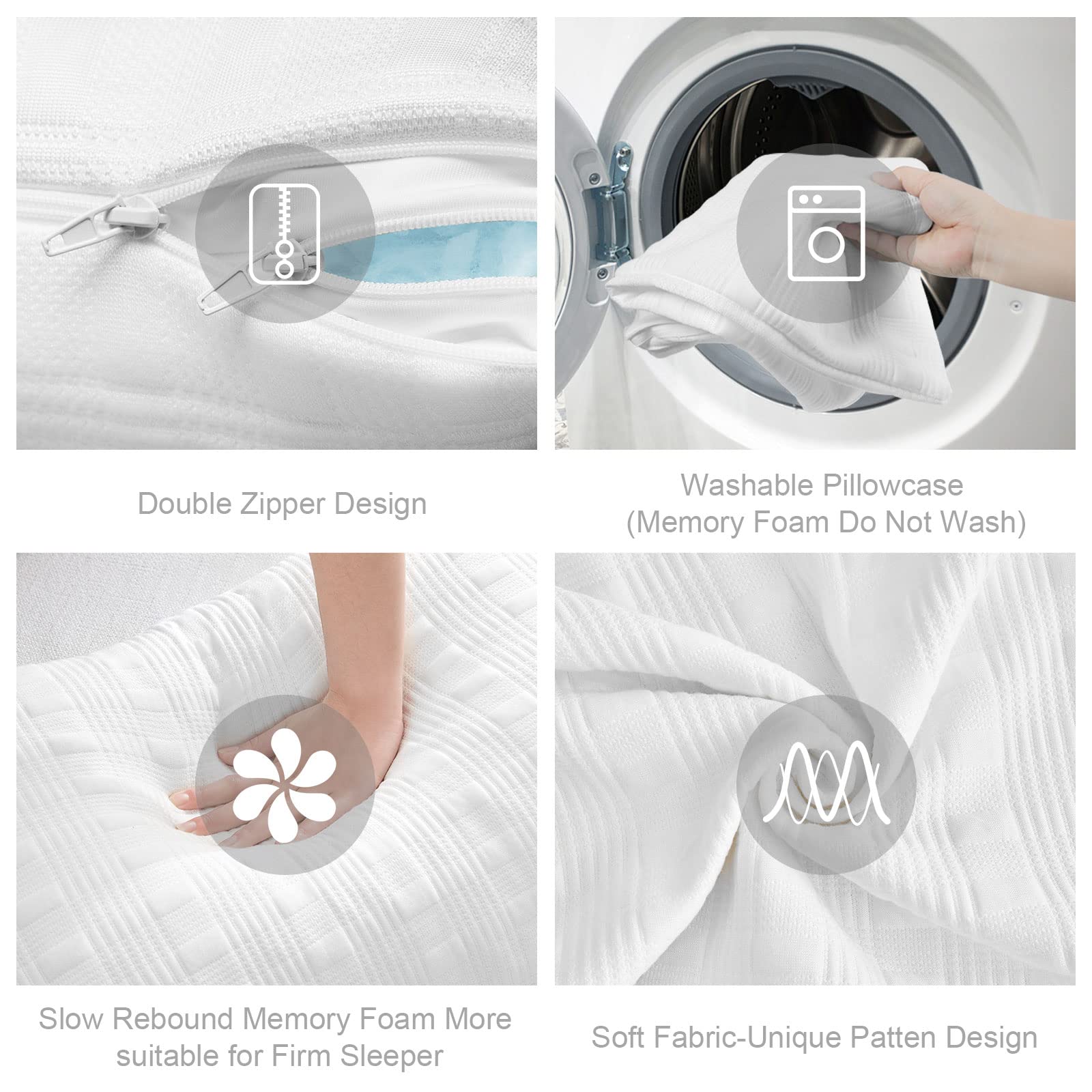 Meoflaw king pillow with adjustable loft through a discreet zipper.
