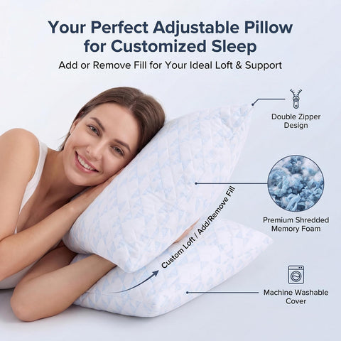 Meoflaw king size two-pack pillow offering neck and shoulder support.