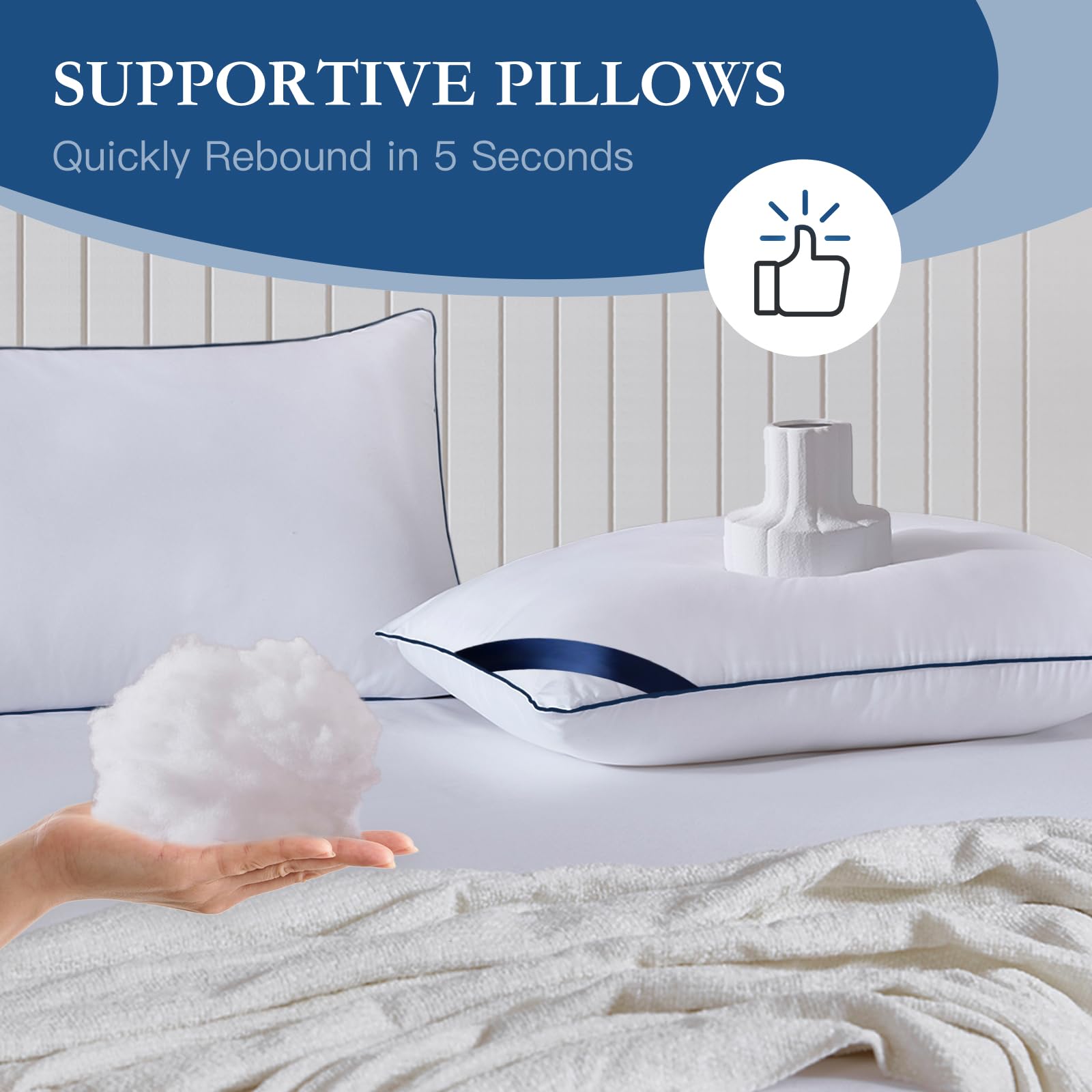 Meoflaw queen 4-pack rebound-demo demonstrates quick height recovery for all-night comfort.