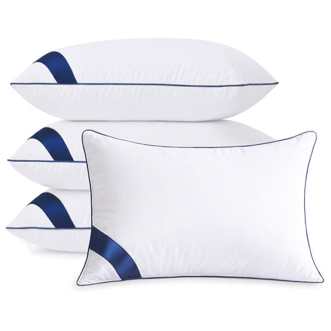 Meoflaw standard 4-pack pillows on bed for restful sleep and versatile comfort.
