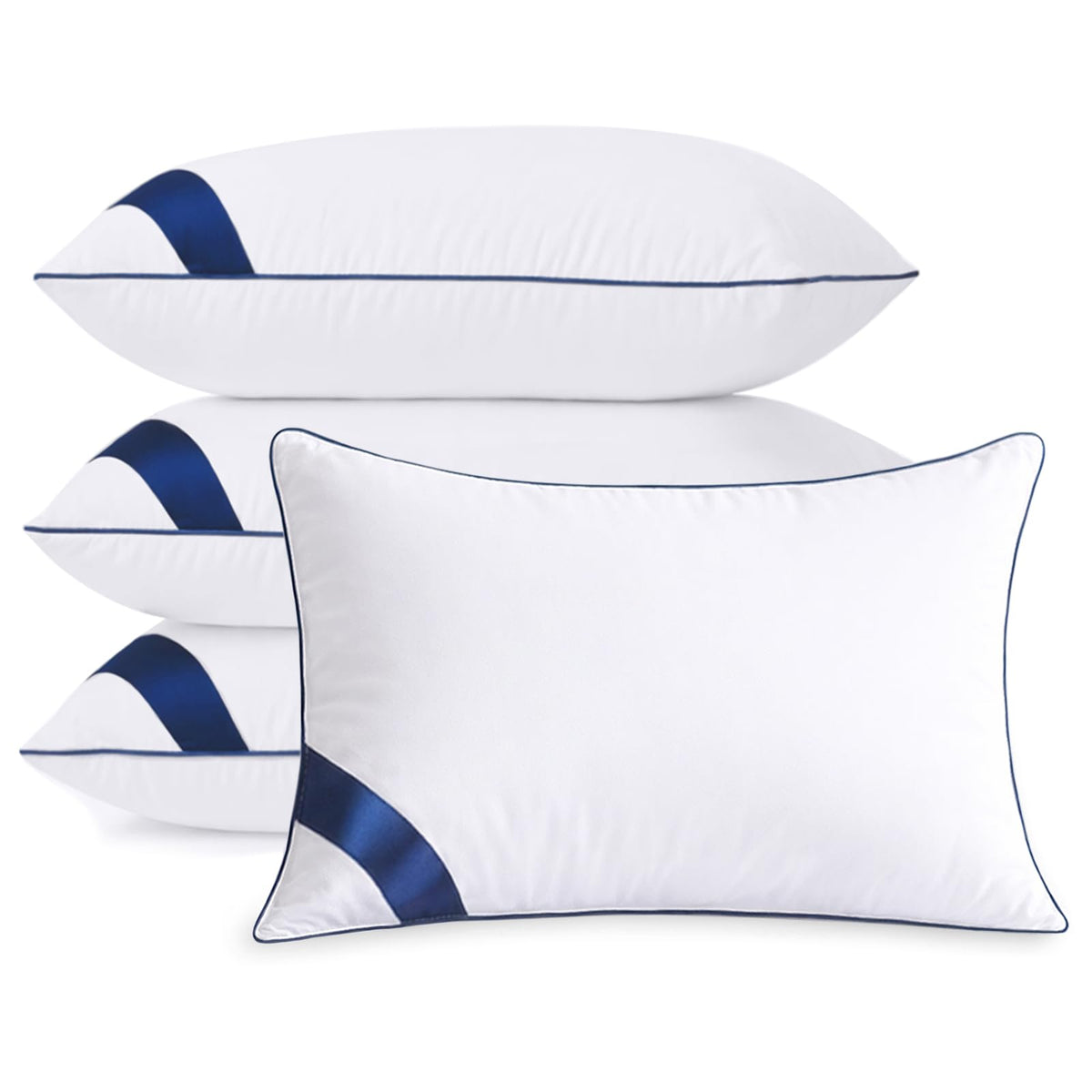 Meoflaw Pillows king-size 4-pack during unboxing shows plush comfort.