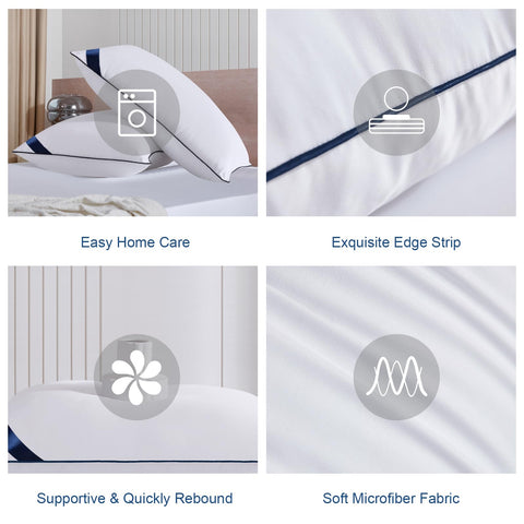 Meoflaw Pillows machine washable care keeps loft after washing.