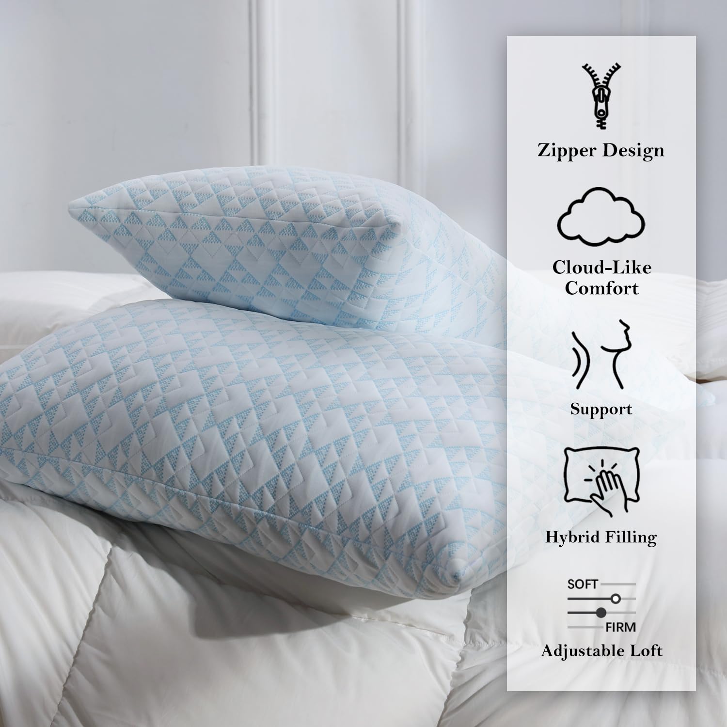Easy care and long-lasting resilience of Meoflaw memory foam pillow.