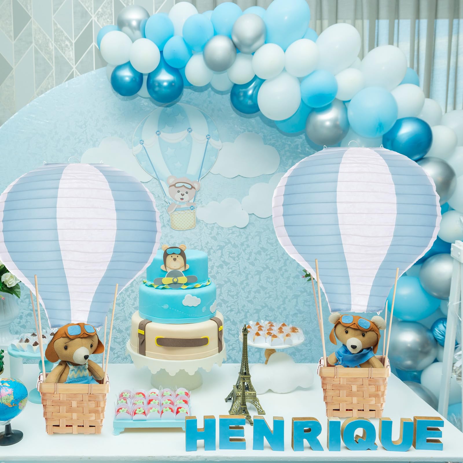 Meooeck blue decor ideal for baby showers, gender reveals, and weddings.
