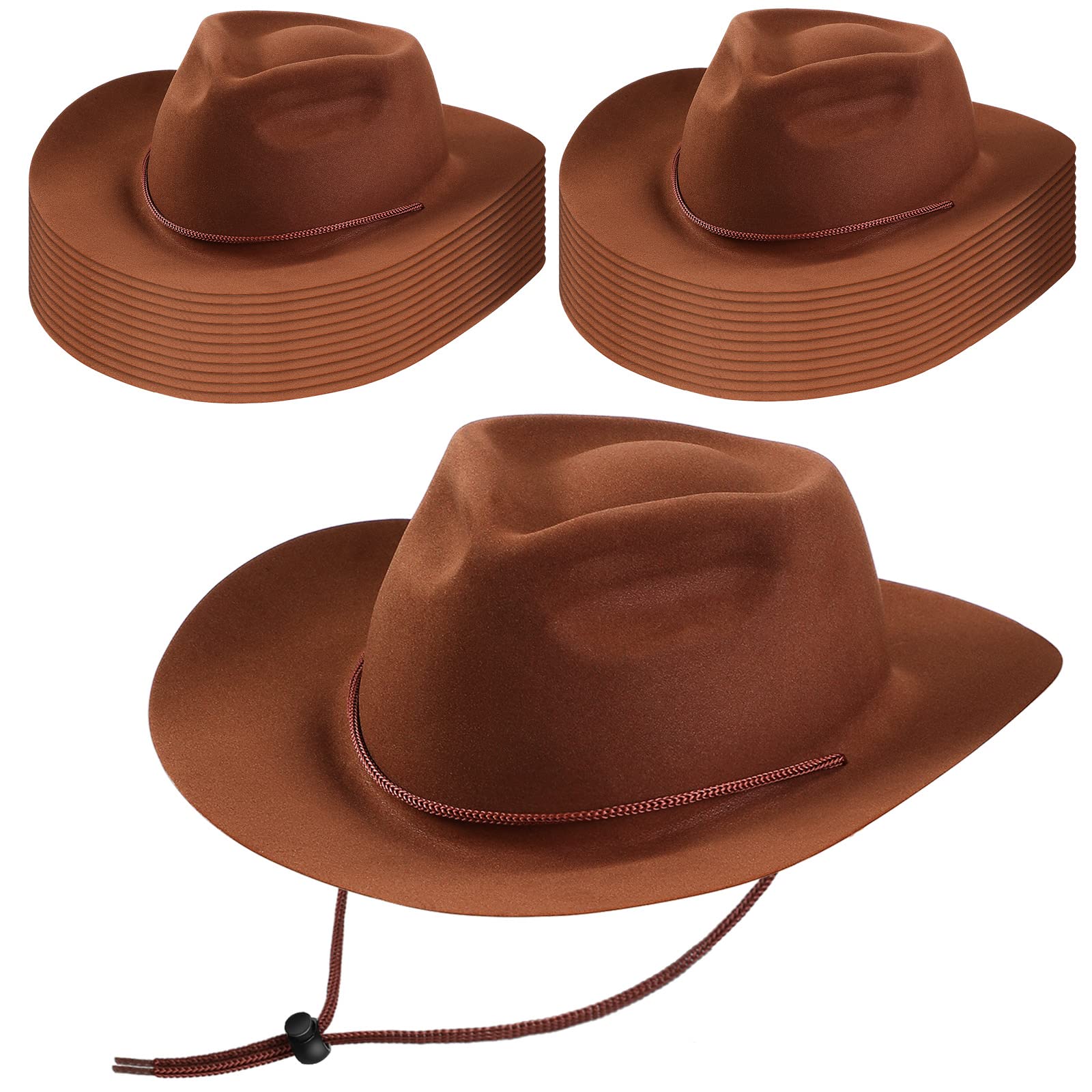Mepase bulk cowboy hats for adults, wide-brim design ideal for costumes.